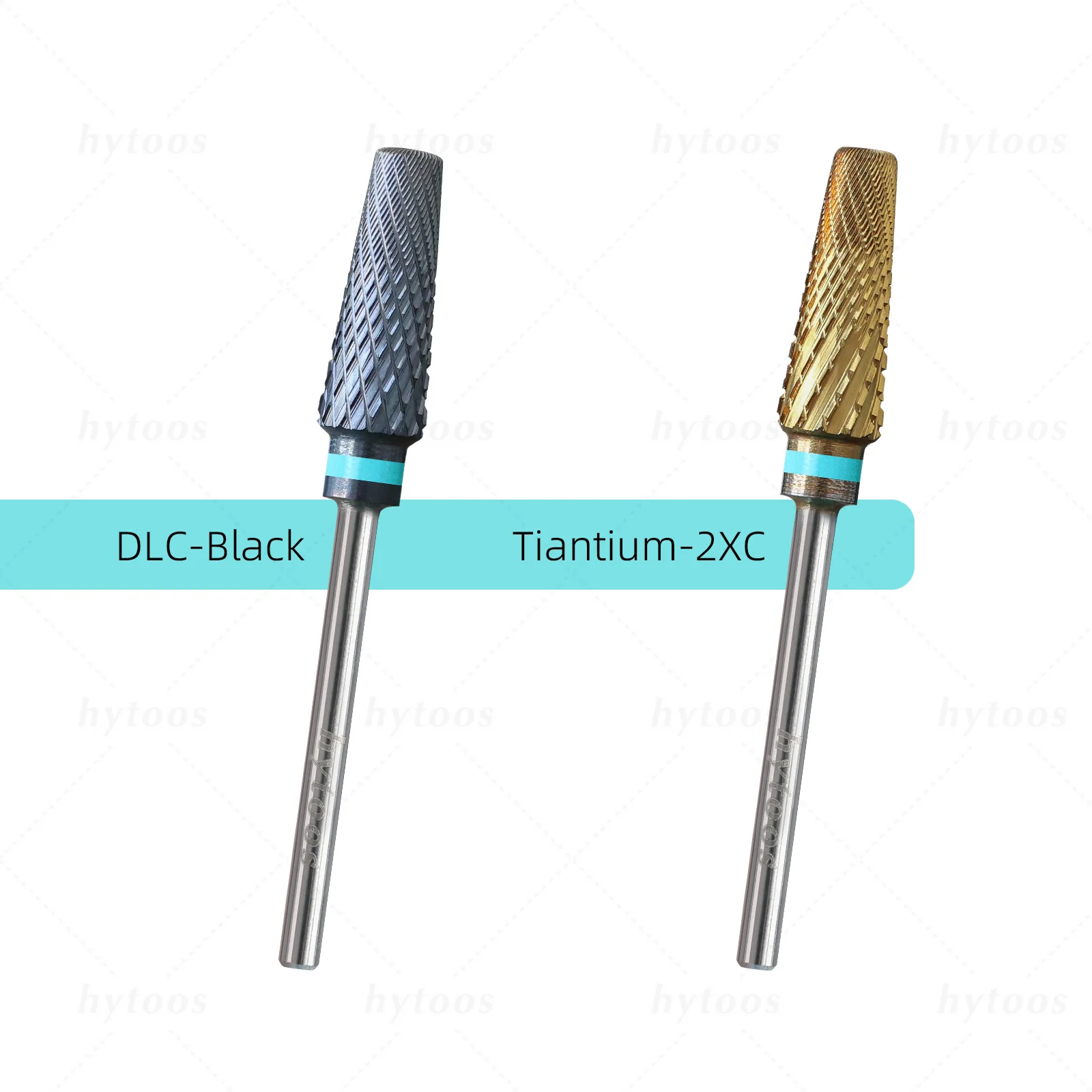 หัวเจียรเล็บ HYTOOS Safety 5 in 1 Pro แบบ DLC/ไทเทเนียมคาร์ไบด์ หัวเจียรทรงเรียวสำหรับขัดเจล อุปกรณ์เสริมสำหรับเครื่องเจียรเล็บ