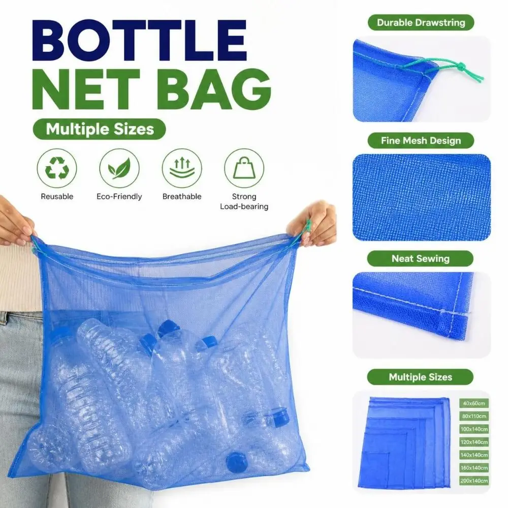 Large Size Bottle Net Bag Draining Water Wear-resistant Storage Net Bag with Drawstring breathable Mesh Bags protect snails