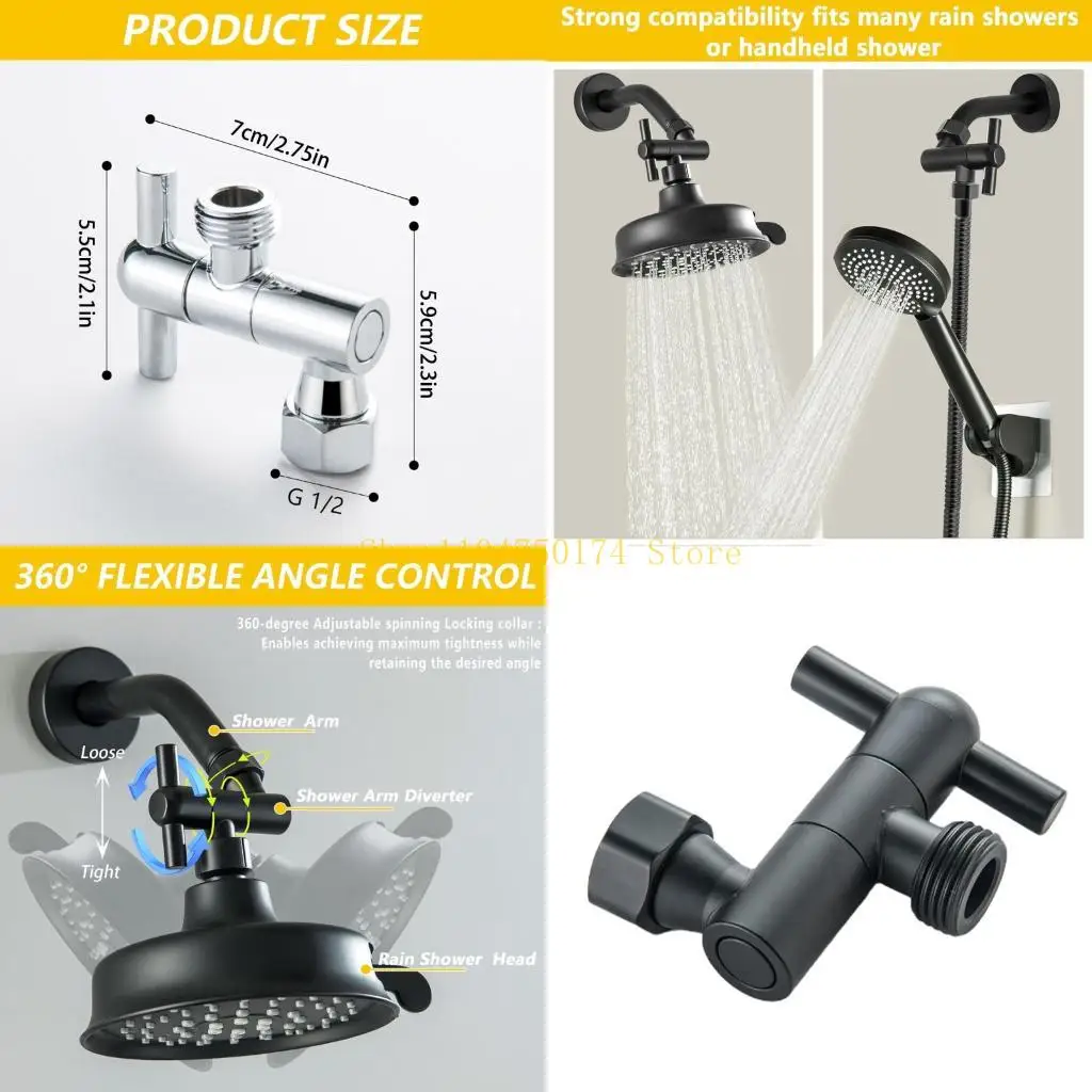 Metal Shower Head Extension Arm with 360 Rotational Function 1/2 Standard Thread Small Wall Mounts Bathroom Hardware Top Sale
