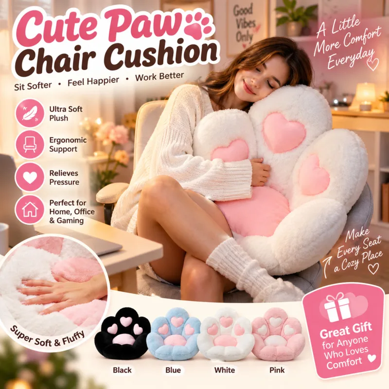 Soft Thickened Fluffy Plush Seat Cushion, Large Animal Design Floor Pillow, Warm Winter Chair Pad Decoration Birthday Gift New