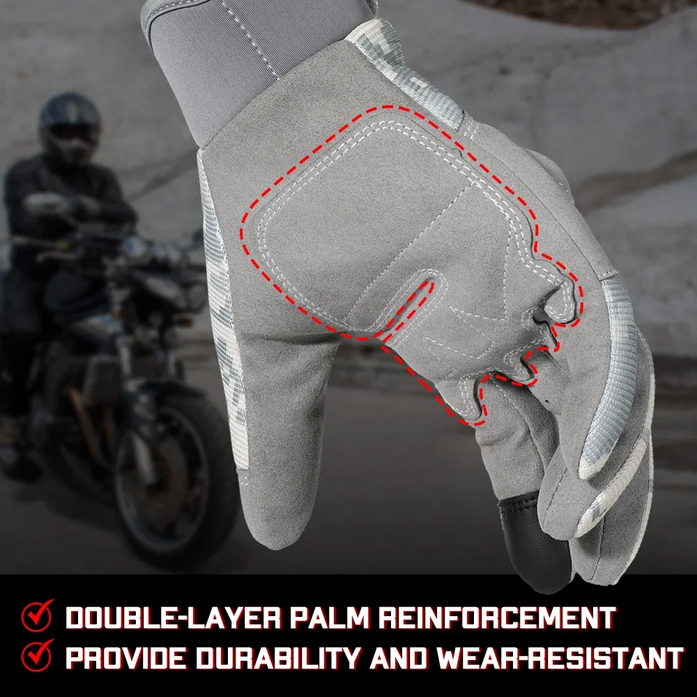 ACU Camouflage Touch Screen Motorcycle Hard Knuckle Full Finger Gloves Moto Motorbike Biker Motocross Riding Protective Gear Men