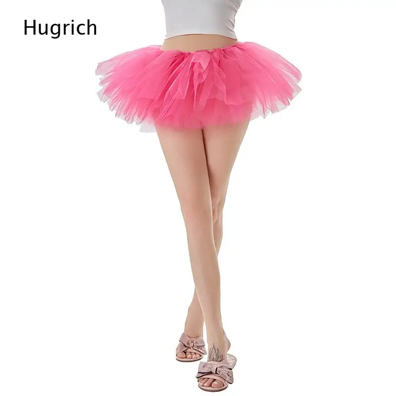 Women Five Layer Tulle Tutu Skirt High Waist Fluffy Mesh Short Skirt Party Dance Costume Mini Skirts