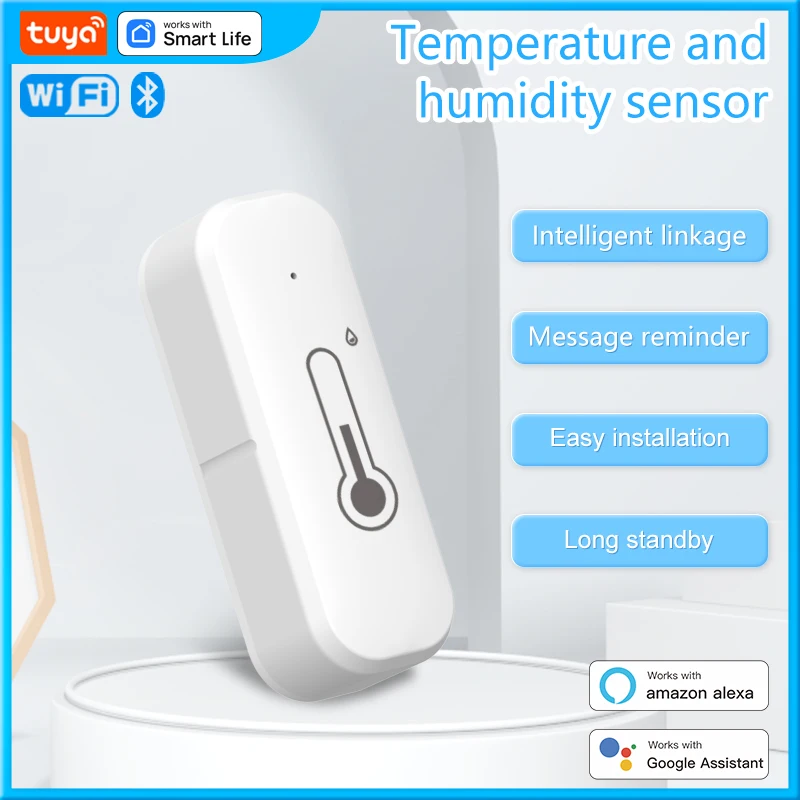 

Tuya Smart WiFi Bluetooth Temperature And Humidity Sensor Indoor Thermometer Hygrometer Monitoring Works With Alexa Google Home