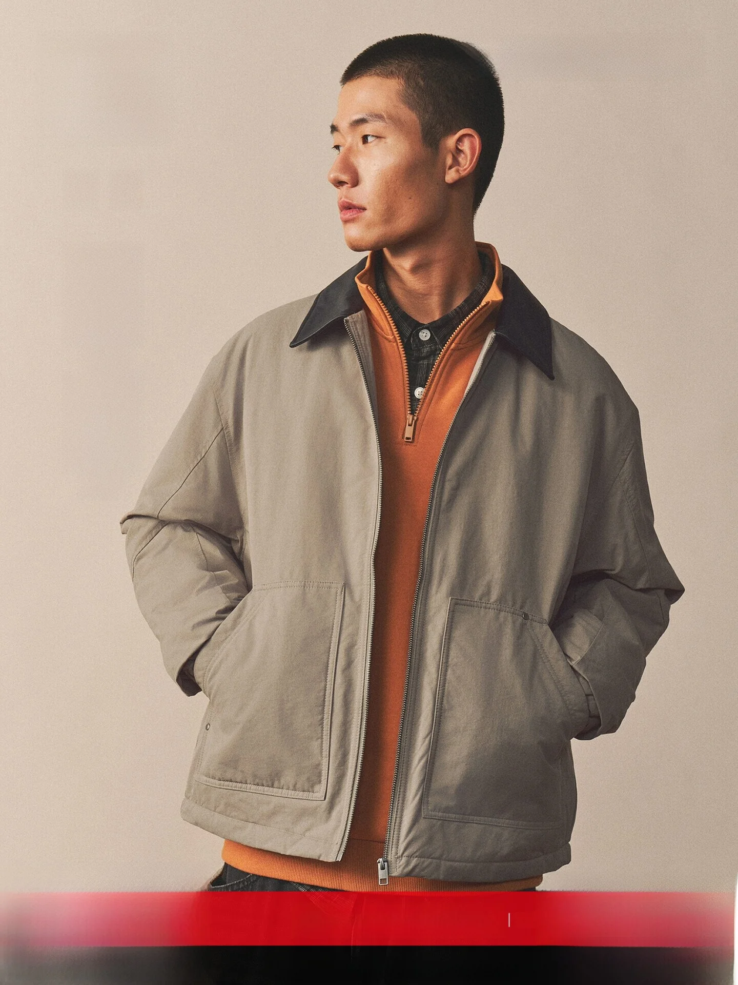 

H&M Men's Cotton Jaet Winter Vintage Sports Loose Barn Sle Filled Coat Regular Length Nylon 56% Cotton 44% Daily Wear