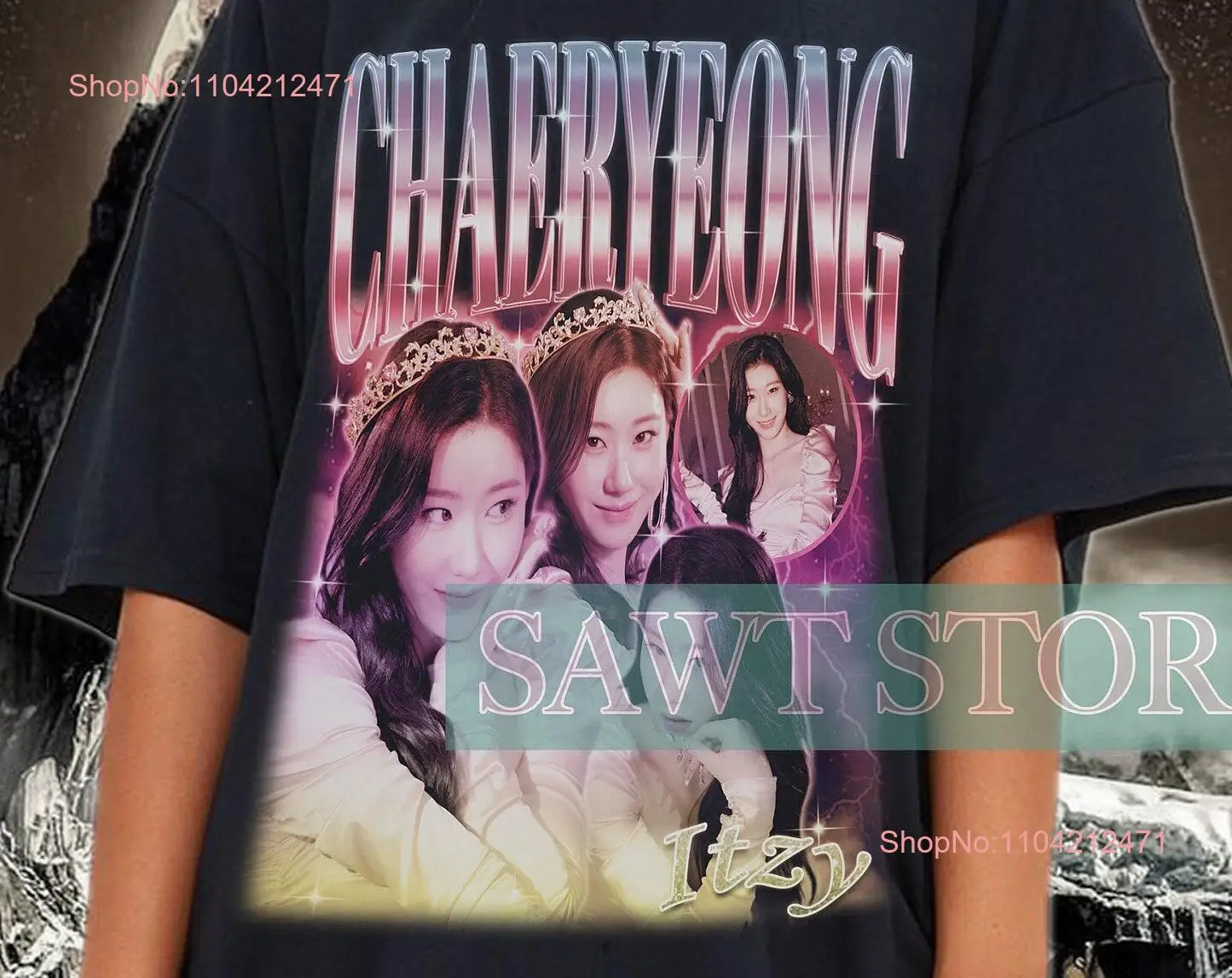 ITZY CHAERYEONG Retro 90s Bootleg camiseta Kpop Merch para ella y él mangas largas o cortas