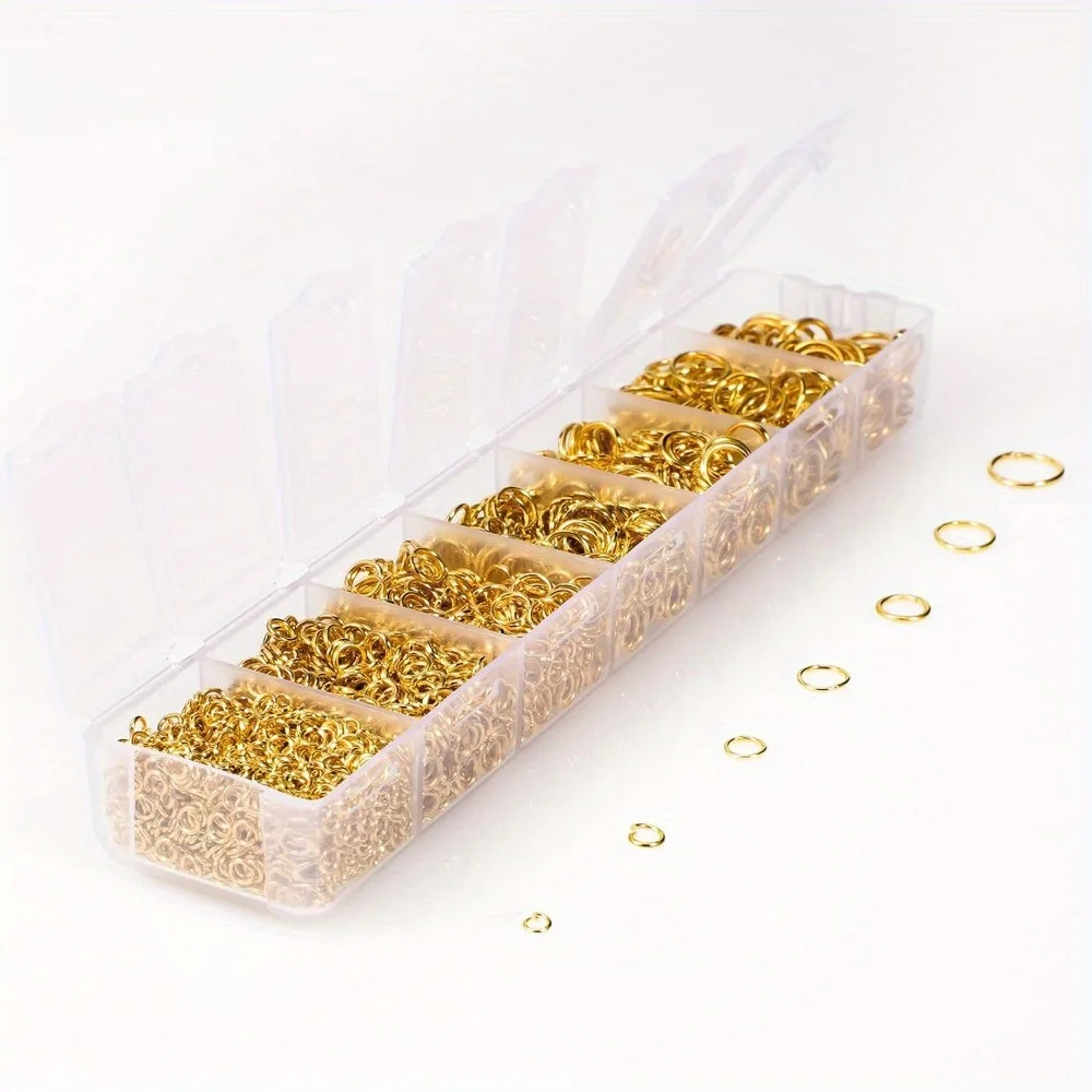 2300Pcs 7 Sizes Jump Rings Crafts Connectors Chain Links Assorted 3-10 mm Split for Jewelry Making Supplies Findings