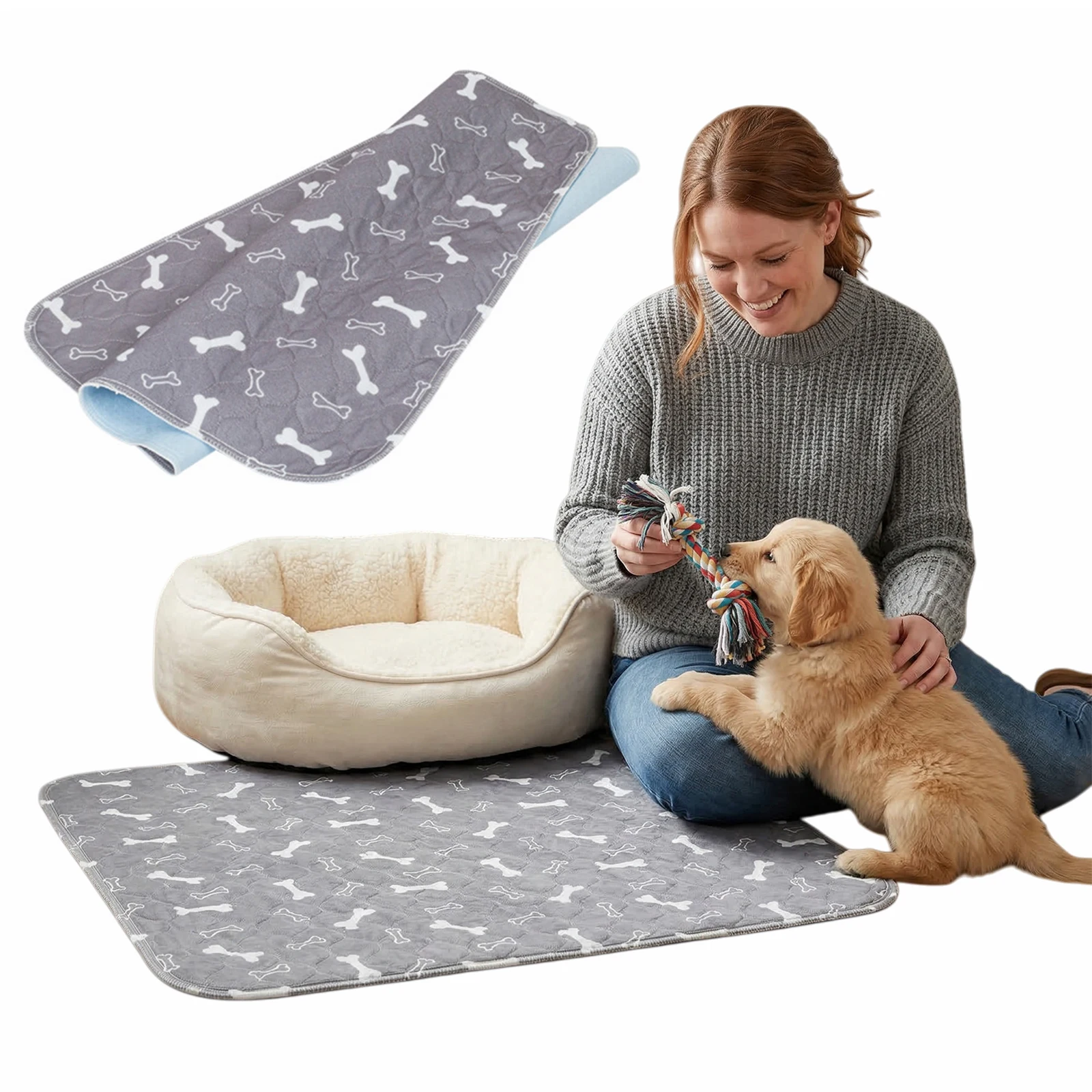 Pet Training Pads Easy To Clean & Reusable Pet Pee Mat & Odor Proof Absorbent Waterproof Dogs Pee Pads for Home/Car/Travel