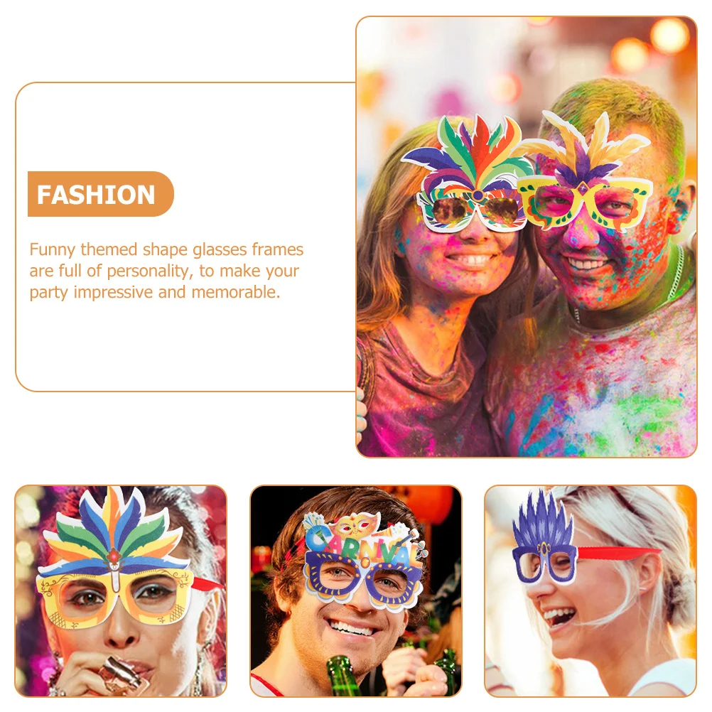 

6pcs Colorful Glasses Plastic Felt Funny Frames Party Accessories Carnival Decorations Costume Eyewear Photo Props