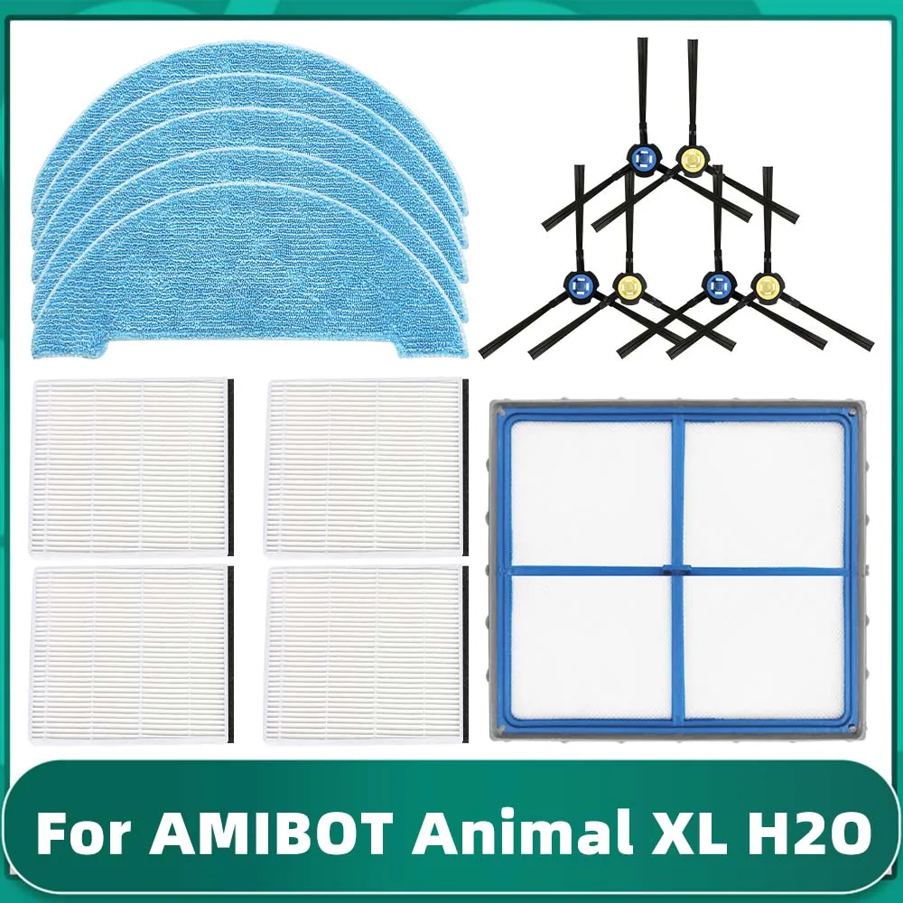 

For AMIBOT Animal XL H2O Robotic Vacuum Cleaner Spare Part Accessory Replacement Side Brush Mop Cloth Hepa Pre Filter