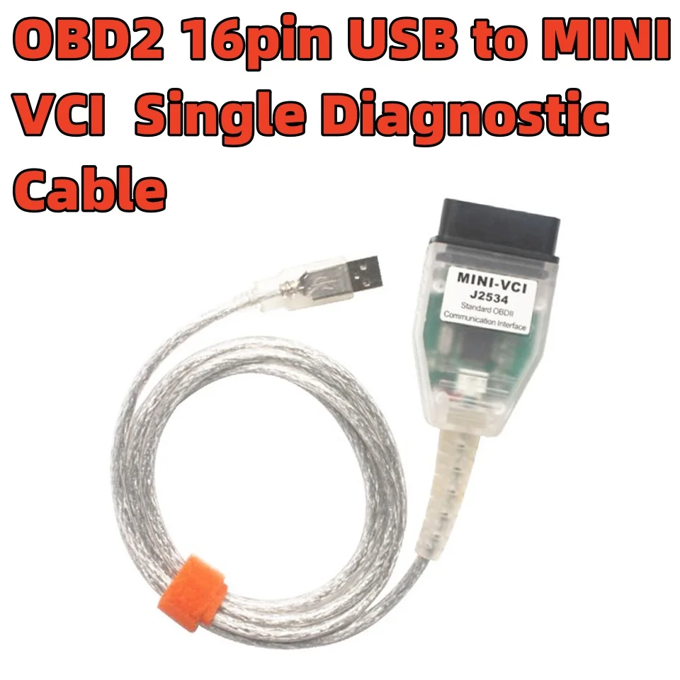 

OBD2 16pin USB to MINI VCI Single Diagnostic Cable for TO-YO-TA MINI VCI OBD2 Diagnostic Cable TIS J2534 V18.00.008