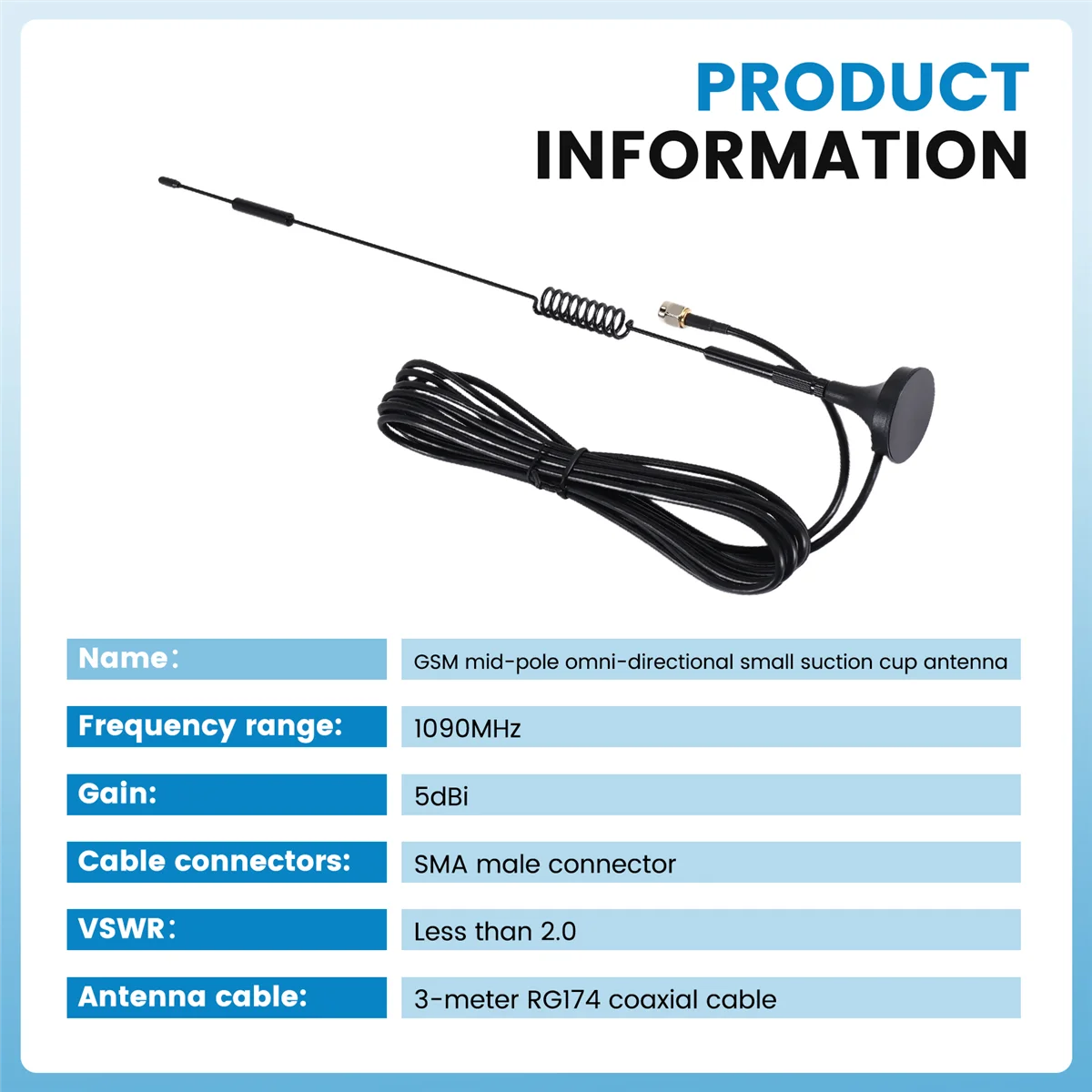 5DBi-1090MHz-Antena-ADS-B-Modem-Router-SMA-Macho-MCX-Macho-Para-FlightAware B20