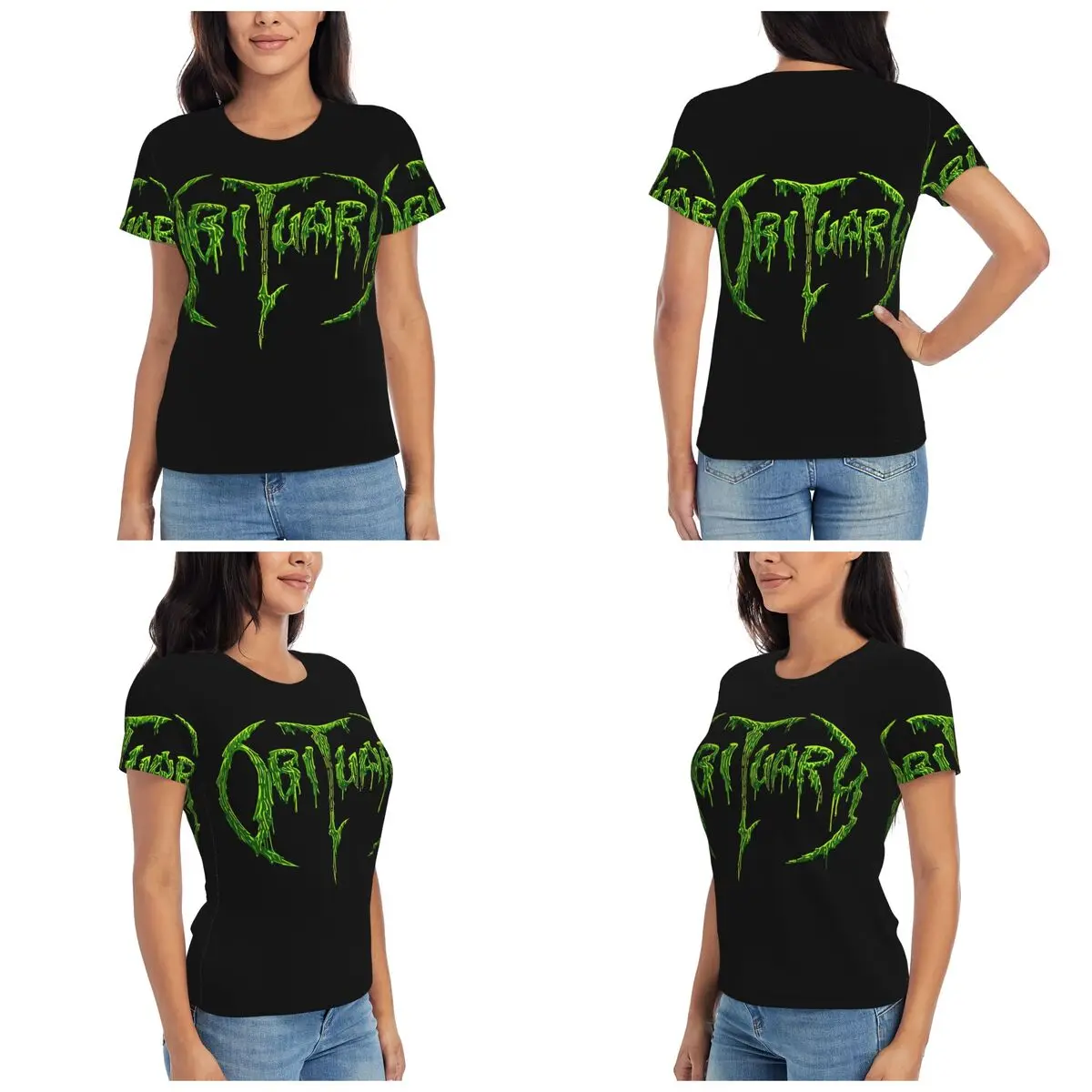Obituary Death Metal Rock Band Music T-Shirt for Women Round Neck Streetwear T Shirts Women's Tees Short Summer Clothes Tops