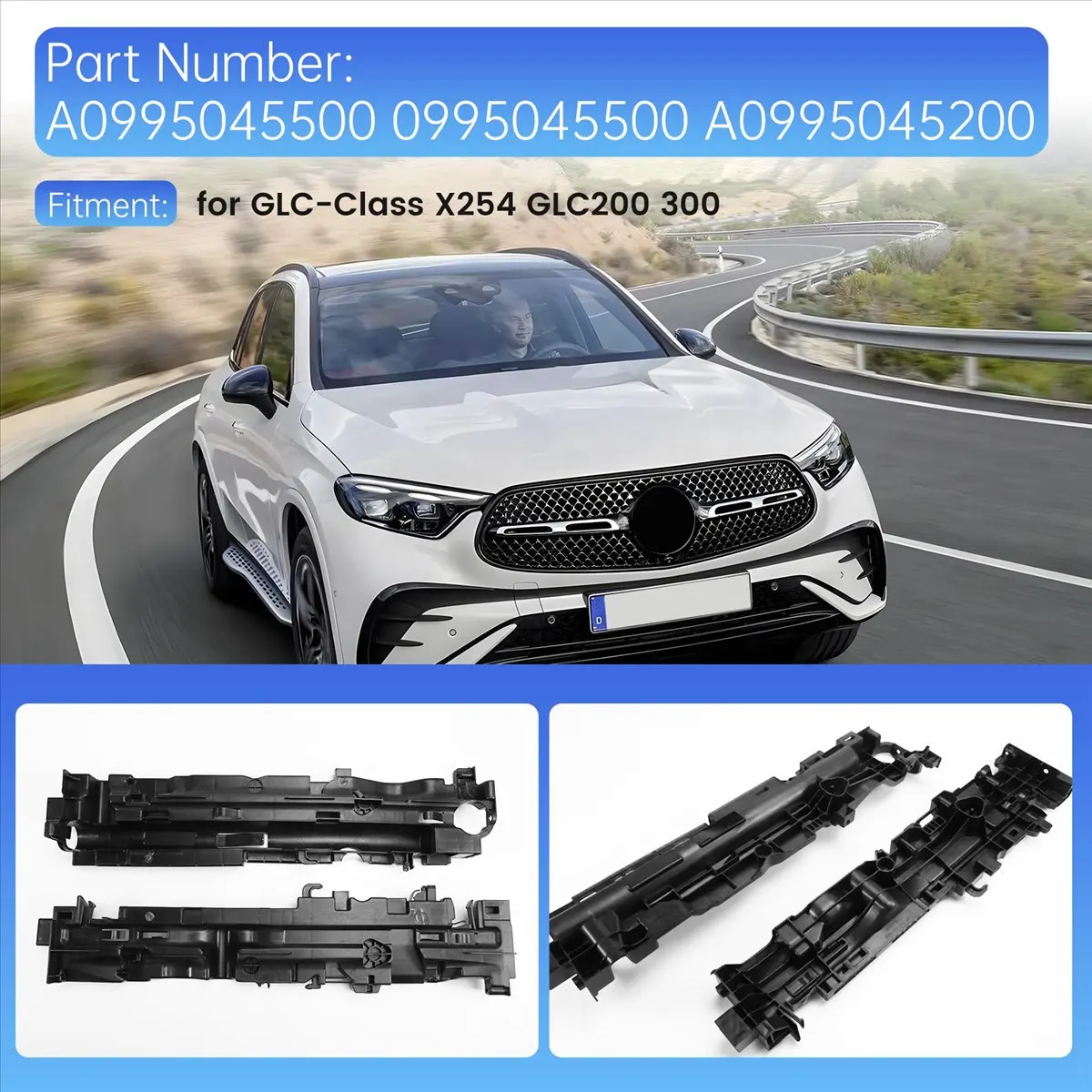 Super Sale 1Pair Car Condenser Bracket Radiator Carrier Support for Mercedes-Benz GLC-Class X254 GLC200 300 A0995045500 09950455