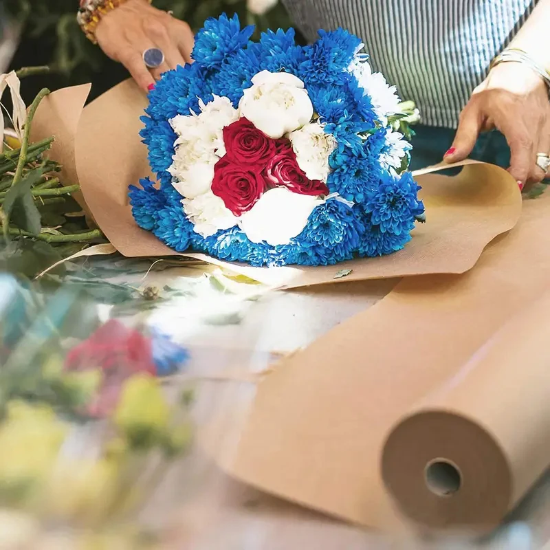 10M Kraft Paper Roll Handicrafts Wrapping DIY Flowers And Gifts Packing Degradable Buffer Environmental Brown Paper