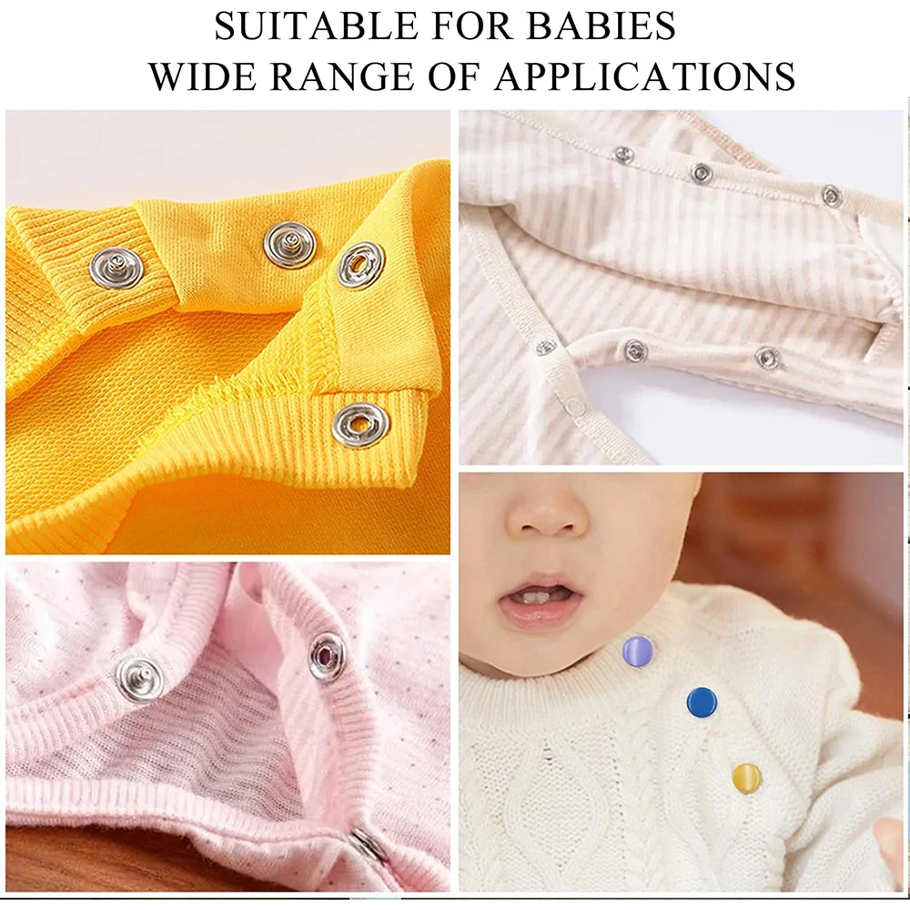 50 juegos de botones a presión de Metal con alicates de sujeción, Kit de sujetadores de botones a presión huecos Multicolor para manualidades, costura de ropa