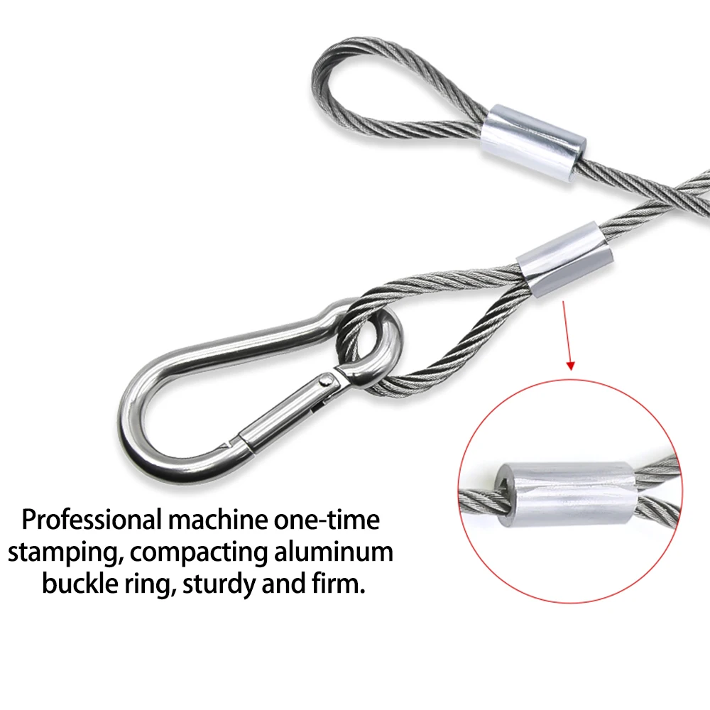 4PCS 2mm 304 304 Stainless Steel Wire Canopy Rope Fishing Lifting Cable Anti Fall Rope Used for Bicycle Billboard Sunshade