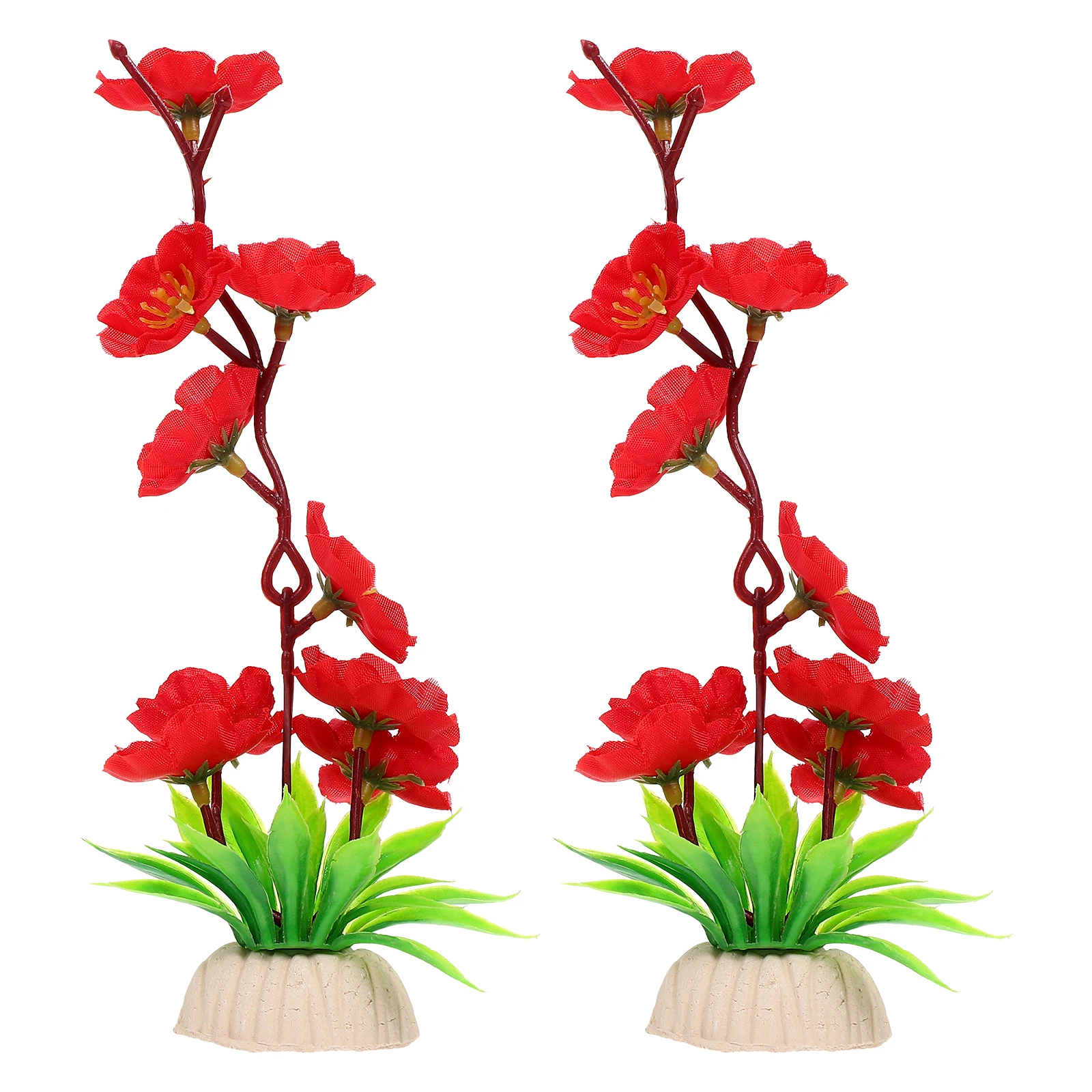

2 Pcs Simulated Flowers Plants Embellishments Sashimi Sushi Decorations Floral Plastic Artificial Home Hotel Kitchen Bar Food