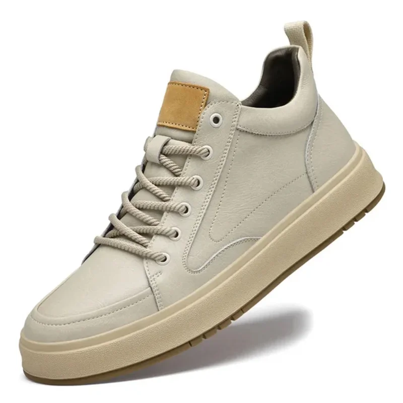 Sapatos de couro casuais para homens, Altura crescente sapatos, Elevador Sneakers, 6cm Lift, 2024