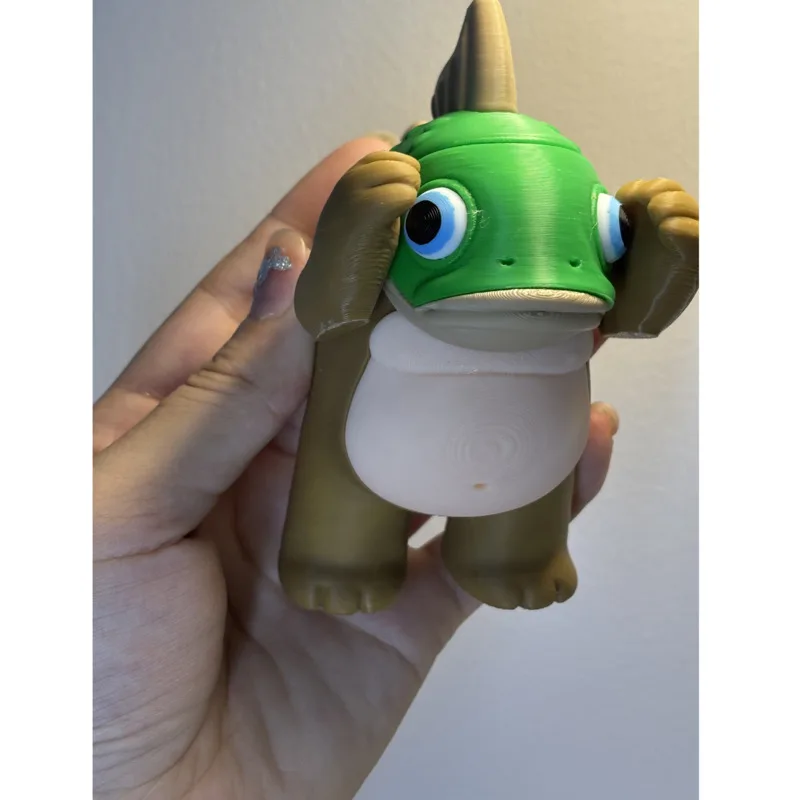 Fish Head Brown Bear Chubby Head Fish Movable Joints Mountain and Sea Classic Animal Figurine Peripheral Quirky Toy Curiosity