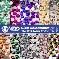 VDD SS4-SS30 Newest Colors Glass Crystal Rhinestones Flatback Glitter Strass Bright Stones For Nail Art  DIY Crafts Accessories
