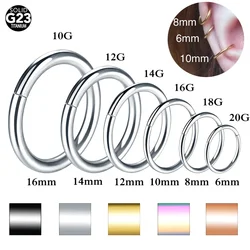 1pc Titanium Hinged Segment Rings Nose Septum Clicker Hoop for Cartilage Conch Tragus Helix Rook Lip Piercing Body Jewelry