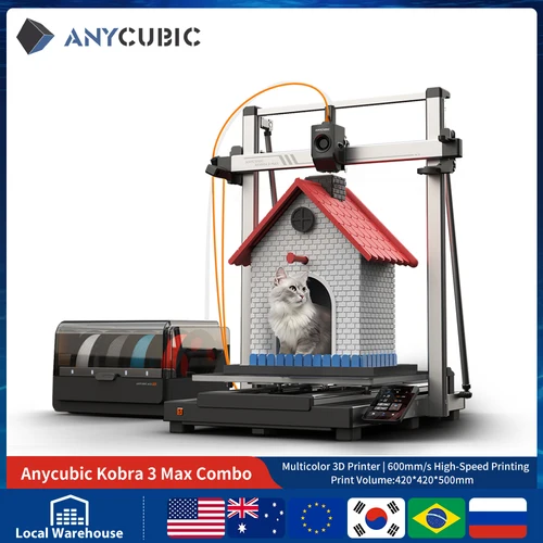 ANYCUBIC Kobra 3 Max 콤보 FDM 3D 프린터 최대 600mm/s 최대 인쇄 속도 대규모 빌드 볼륨 500*420*420mm 스마트 앱 제어