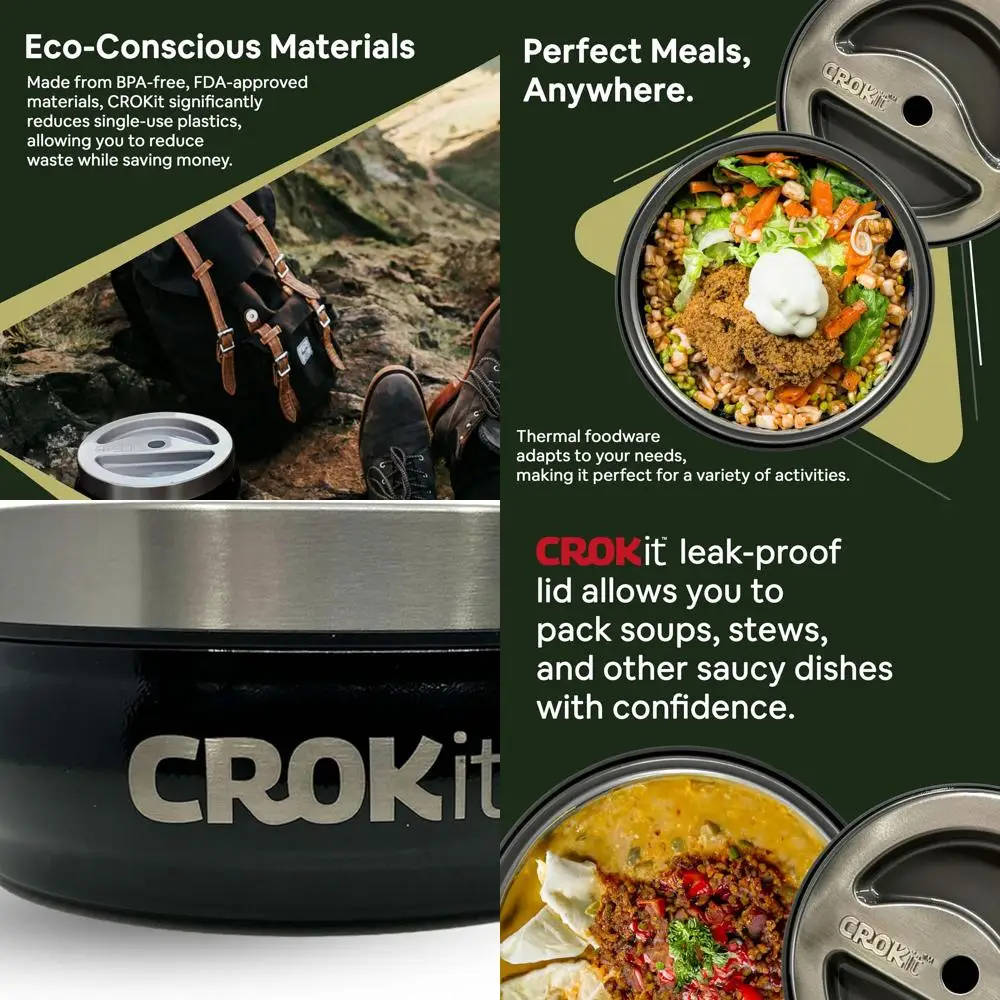 

Insulated Food Bowl - Premium Stainless Steel Thermal Container for Hot & Cold Meals - Leak-Proof, Portable, Durable - Ideal for