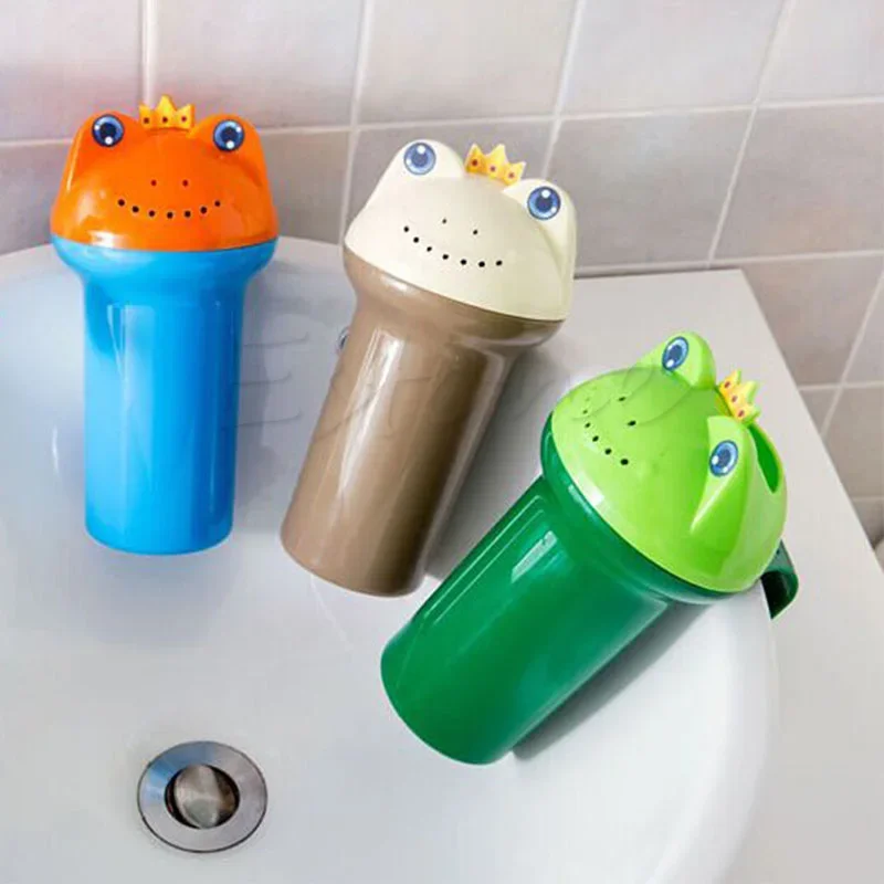 Cute Frog Baby Bath Cartoon Toddler Shower Spoon Kids Bathing Cup Shampoo Bailer Multi-Functional Water Flowers Scoop
