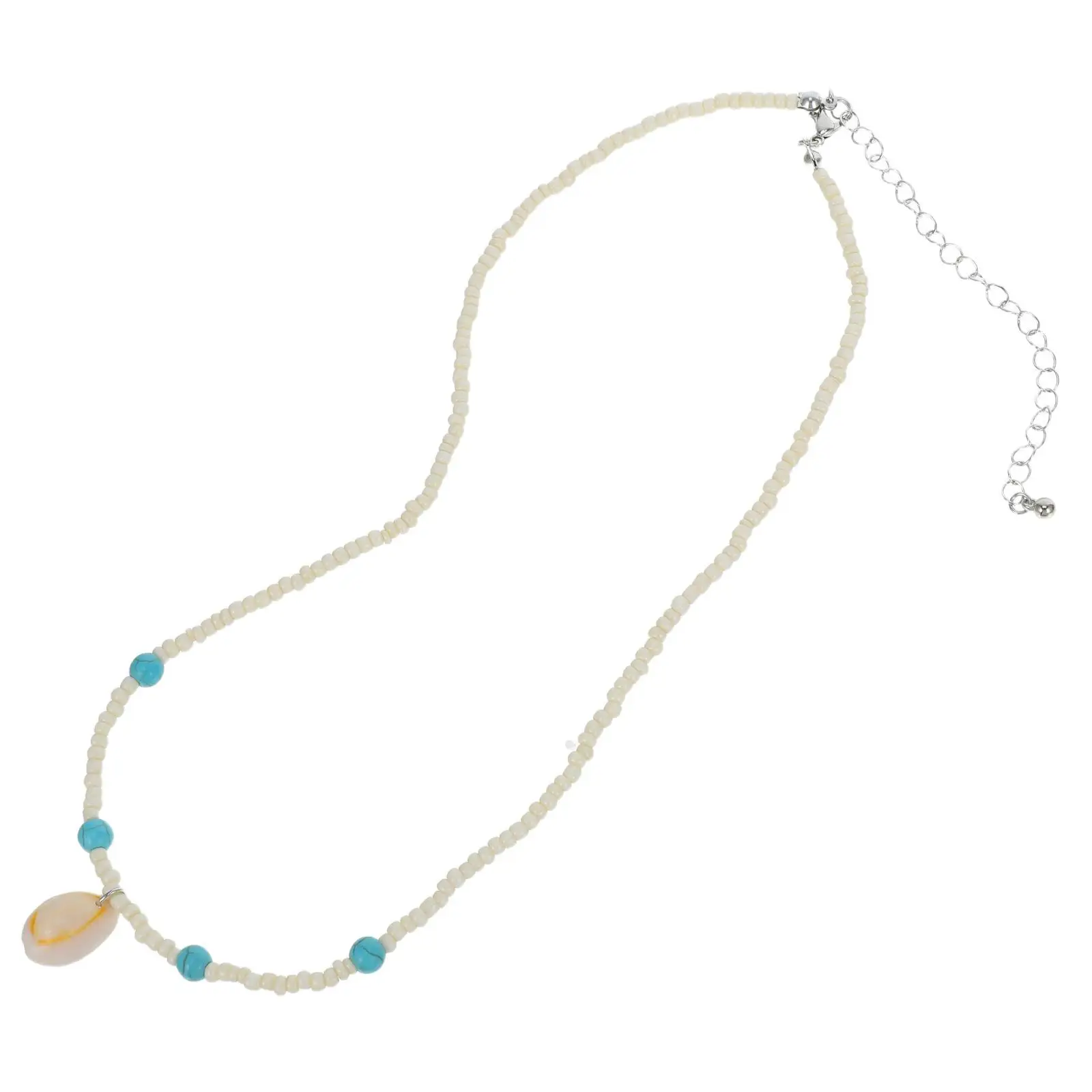 Conch Shell Necklace Elegant Seashell Jewelry Women Boho Style Turquoise Bead Necklaces Chokers Handmade Beach Party