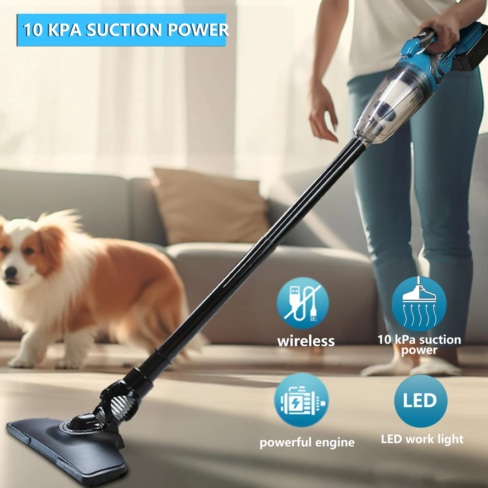 10Kpa Electric Vacuum Cleaner Cordless Multi-function Cleaner Handheld Cleaning Snow Dust Tool For Makita 18v Battery Pin