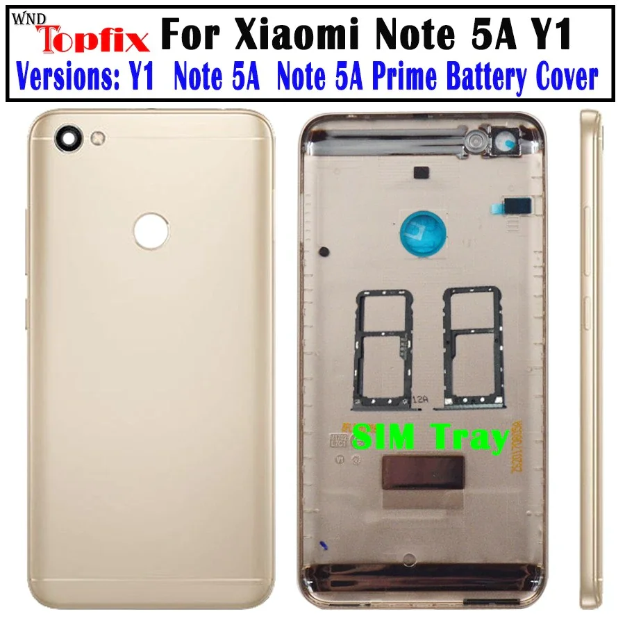 

New Cover For XIAOMI Redmi Note 5A MDT6 Back Door Replacement Battery Case Side Button For Redmi Note 5A Prime Battery Back Cove