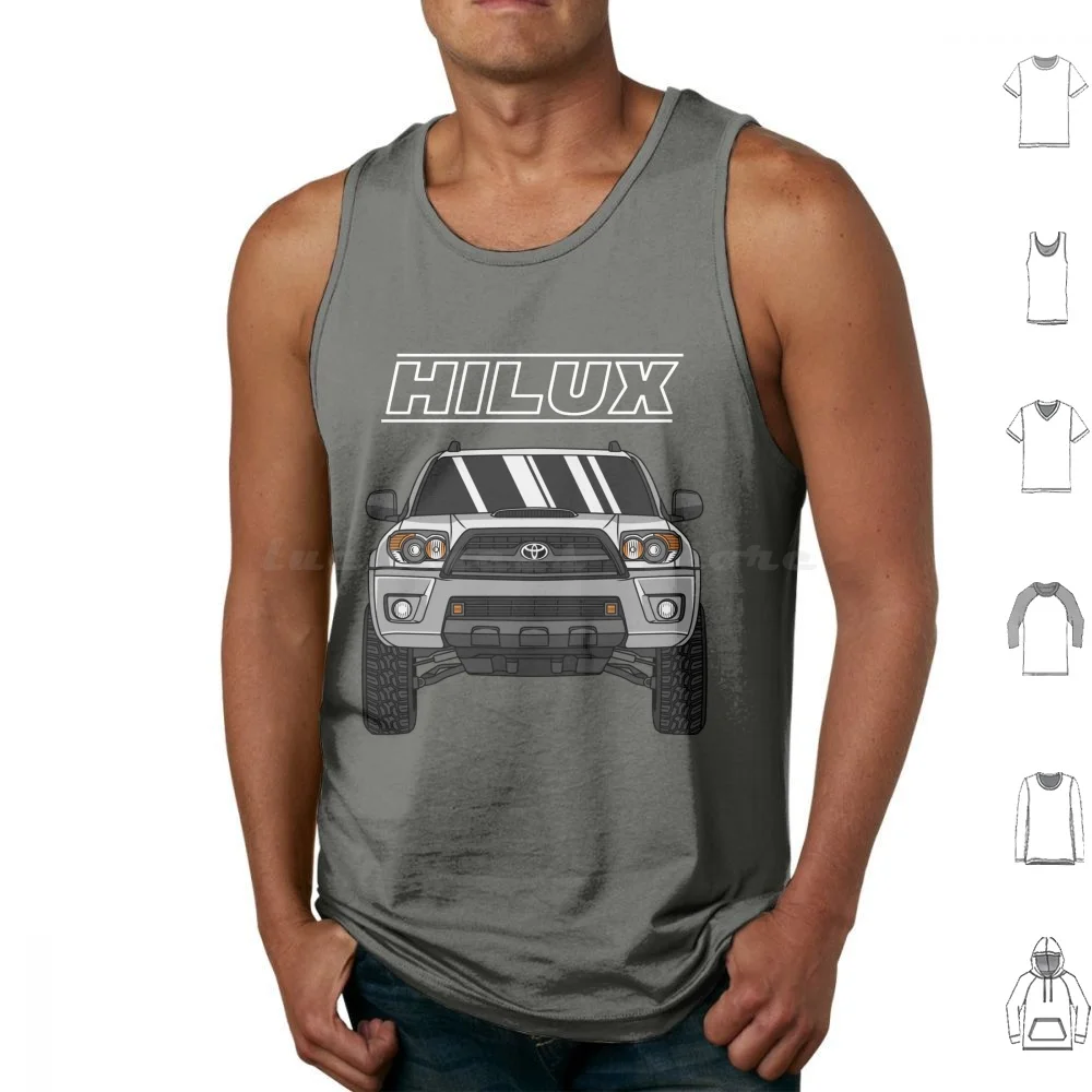 Hilux 4x4 Tank Tops Print Cotton Navin Guyvit Car Cars Automobile Vehicle Auto Automotive Autos Hilux Truck Pickup 4wd 4x4