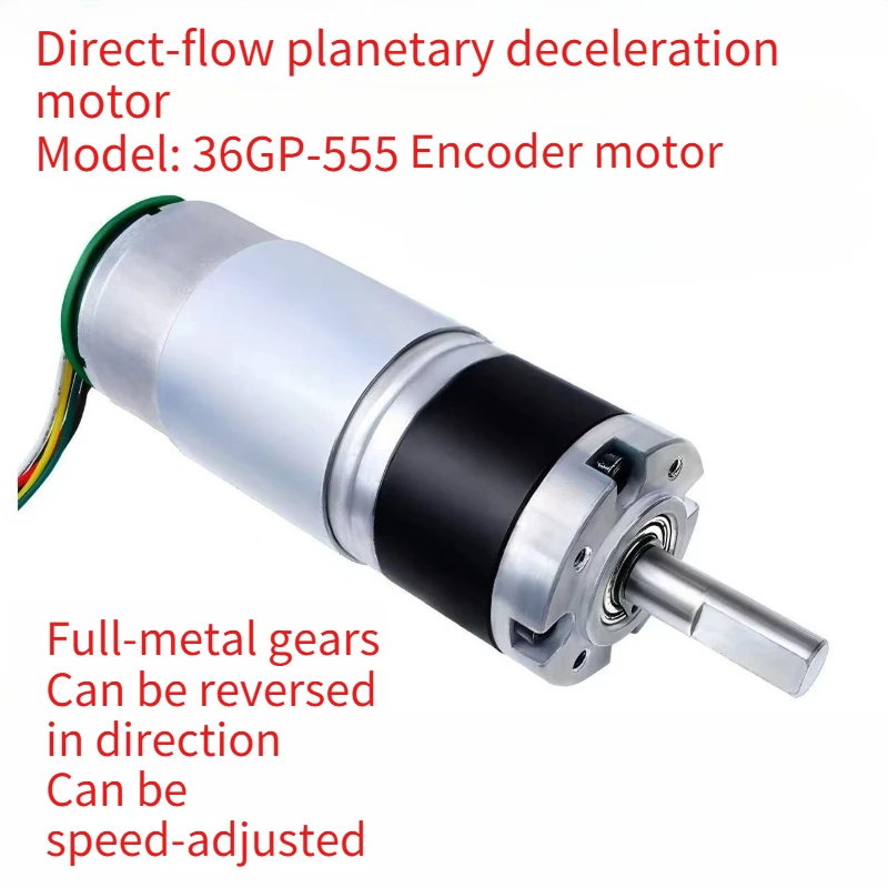 12v 24v 36mm 555 Planetary Gear Motor Encoder Reducer Speed 6MM 8MM Coding Signal Feedback High Torque 100kg Metal Gearbox