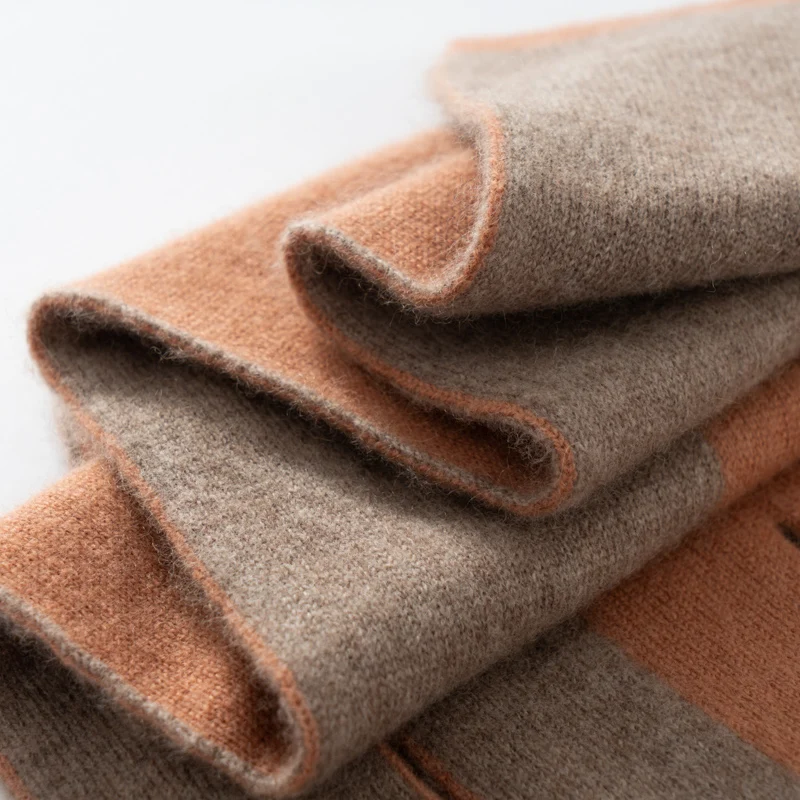 100% الكشمير وشاح المرأة محبوك المتناقضة وشاح الموضة الكورية وشاح دافئ الخريف الشتاء جديد المرأة وشاح مثقب