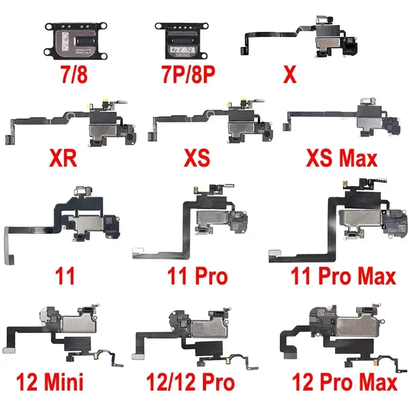 GEFENSI Earpiece Flex Cable For IPhone X XR XS MAX 11 12 Pro Max Mini 7 8 Plus Proximity Light Sensor Earphone Ear Speaker Heads