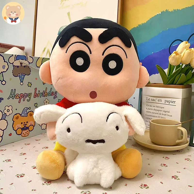 Original mit Tags Crayon Shin-chan Hold Shiro Plüschtiere Kawaii Weiche Stoffpuppen Mädchen Jungen Geburtstagsgeschenk Film Plüschtiere