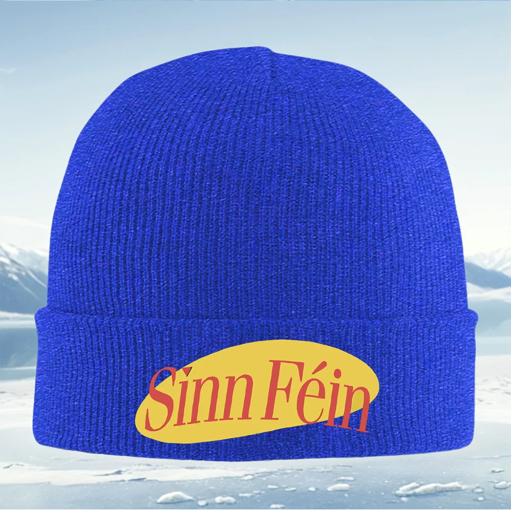 Palabras rojas fondo amarillo espacio negro Hombres Mujeres Gorro de punto unisex Gorro Jersey Gorro Invierno Térmico Cálido Nav