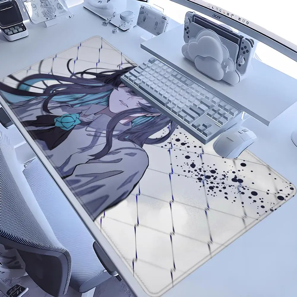 A_ado HYBXAXC Rubber Lock Edge Mouse Pad 4mm Super Big Computer Desk Mat Offices Accessories Virtual Idol Kawii Keyboard Pad
