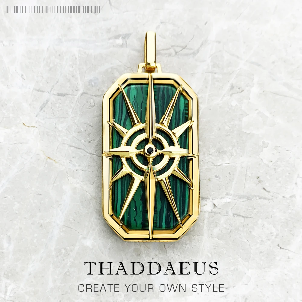 

Pendant Compass Star Green Brand New Vintage Jewelry Europe 925 Sterling Silver Gift For Woman Men