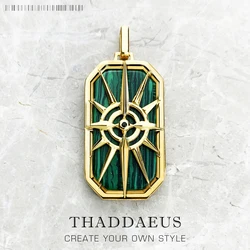 Pendant Compass Star Green Brand New Vintage Jewelry Europe 925 Sterling Silver Gift For Woman Men