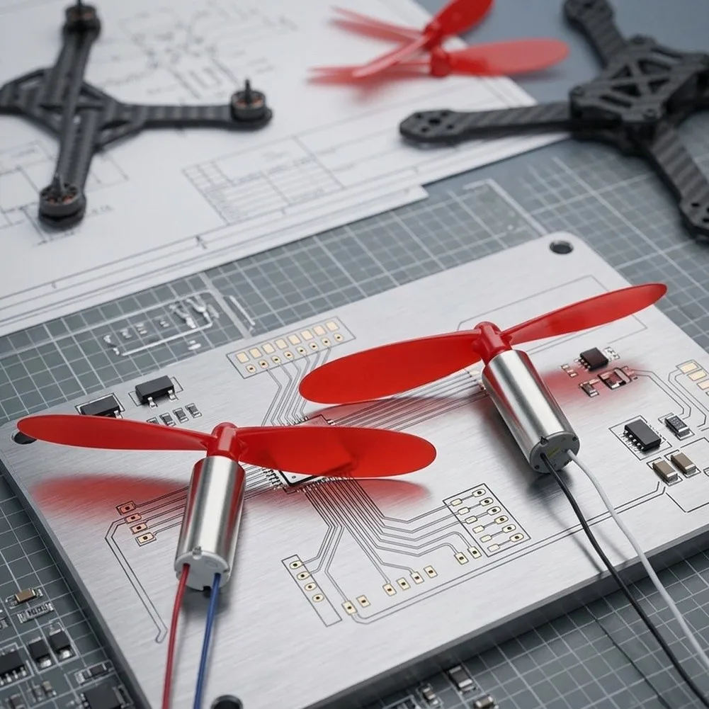 4PCS 7x16mm Hollow Cup DC Motors Compatible with For Mini Helicopter Frames and 46mm Propeller Sets Operating at 3.7V