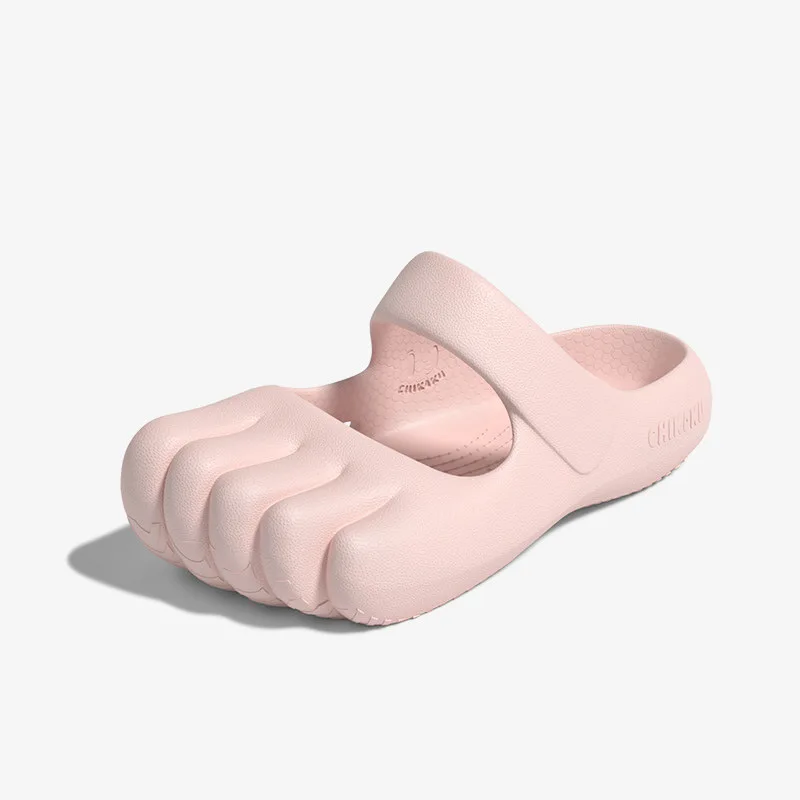 

New Quirky Pink Five Toe Slides Slipper Women 2026 Playful Big Foot Design Mules Shoes Non Slip Home Slippers Summer Funky Shoes