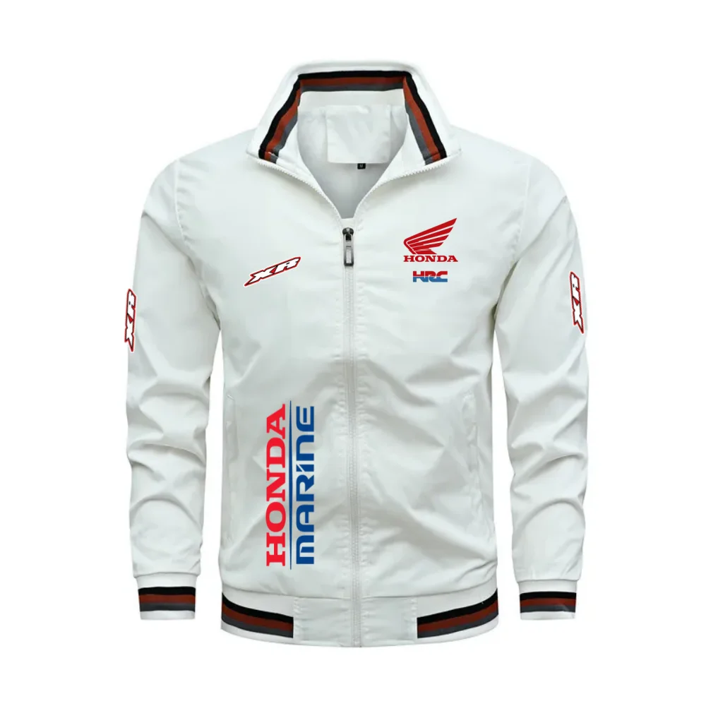 2026 New Men's Sportswear Honda Marine Logo Print Half Zip Sweatshirt Casual Stand Collar Long Sleeve Pullover