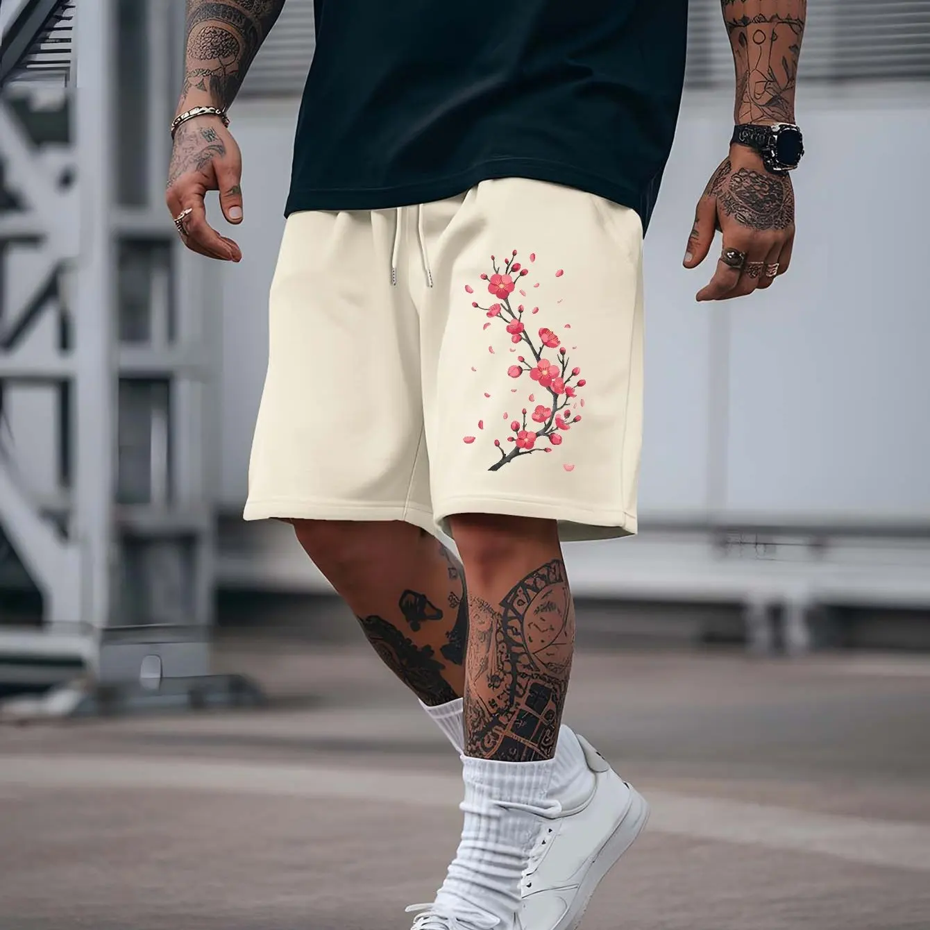 

Men's Casual Solid Color Shorts with Drawstring Waistband Design, Perfect for Summer Beach Vacations