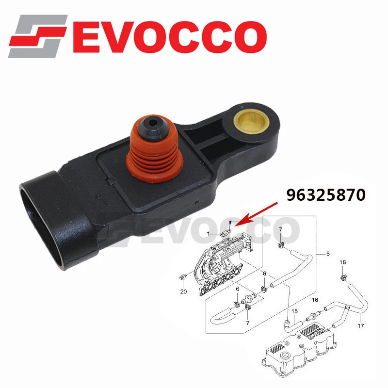 96325870 Manifold Absolute Pressure MAP Sensor Fits Chevrolet Fits Spark, Aveo, Matiz daewoo Kalos 05-06 25184083