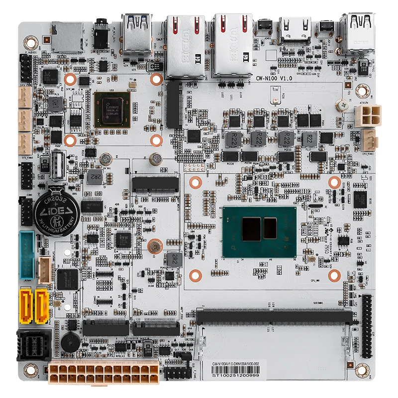 Intel N150 Mini-ITX NAS Motherboard Dual 10G RJ45 X550-AT2 3x M.2 NVMe+6x SATA3 DDR5 TF/eMMC Soft Router