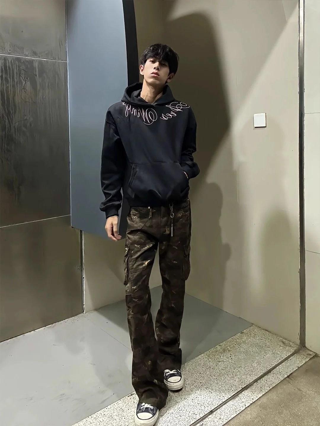 

Американские камуфляжные брюки High Street для мужчин и женщин, рабочая одежда в стиле ретро, брюки с удлиняющими ногами, узкие прямые джинсы