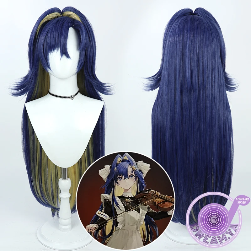 Voyager Cosplay Wig Reverse 1999 90cm Blue Yellow Heat Resistant Synthetic Hair Halloween Party Role Play Carnival + Wig Cap