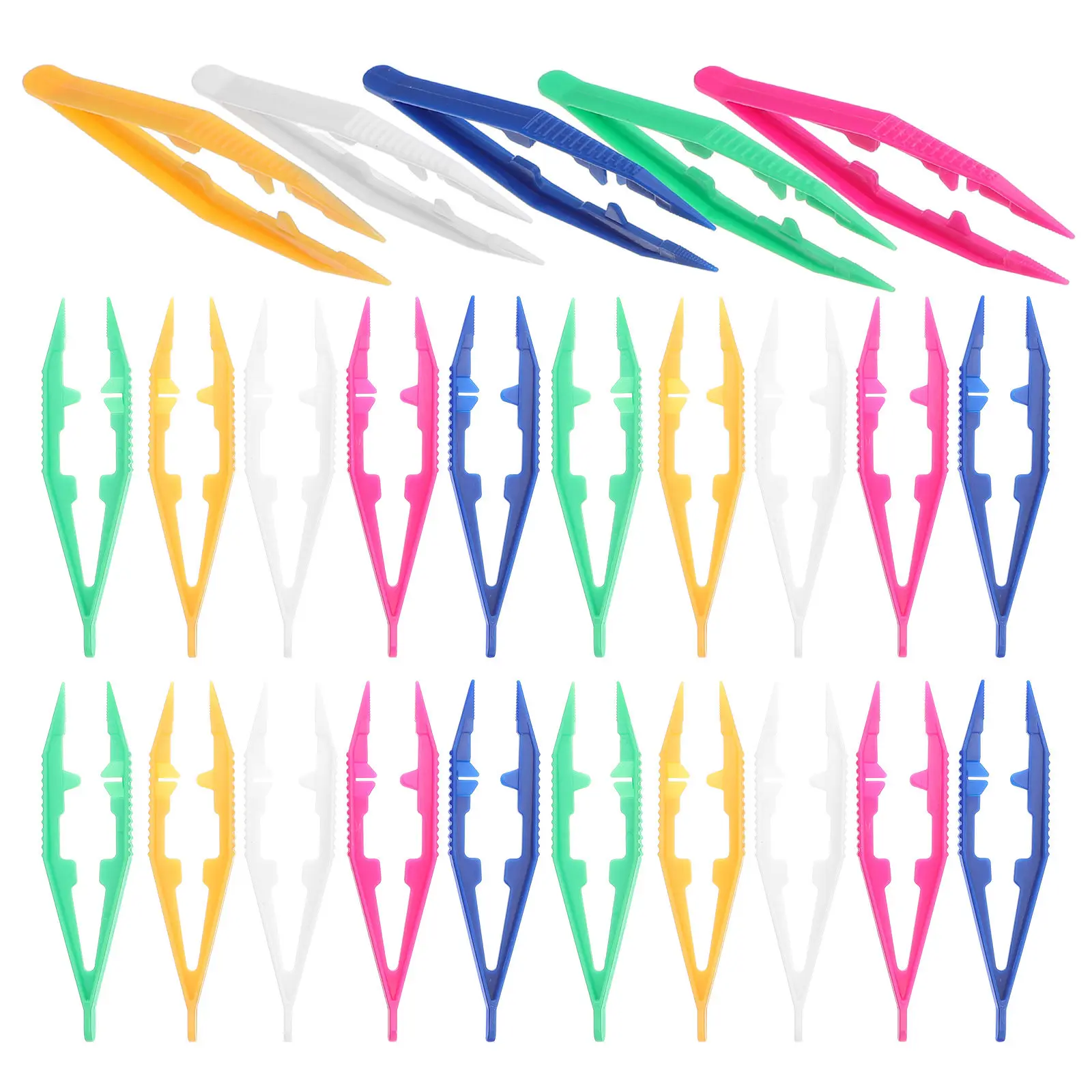 

Набор из 50 пластиковых пинцетов для бисера: тонкие, легкие, для точных работ и развития координации рук и глаз