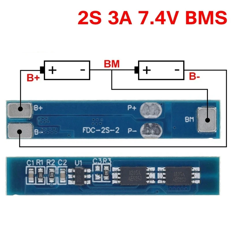 2 stringhe di 7.4V 8.4V batteria al litio scheda di protezione 3A corrente per prevenire sovraccarico e sovraccarico